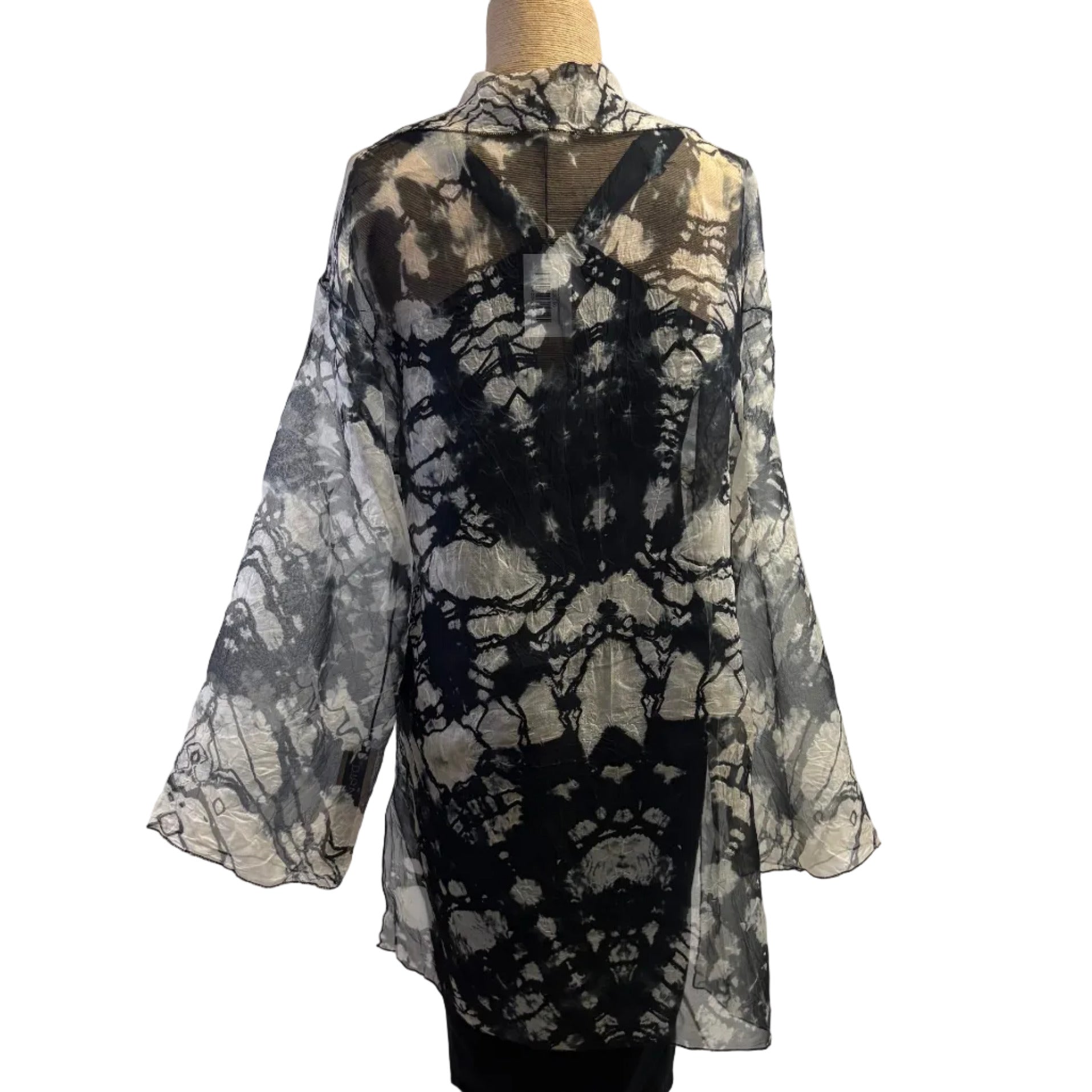 Diane Katz Designs Jacket, Organza, Long, Black/Ivory, L