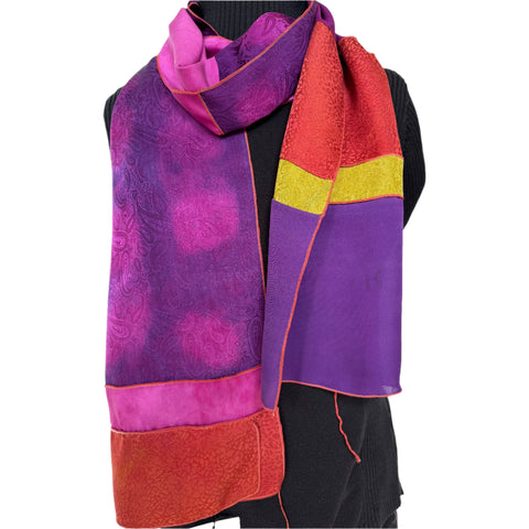 Judith Bird Scarf, Purple/Magenta Dot