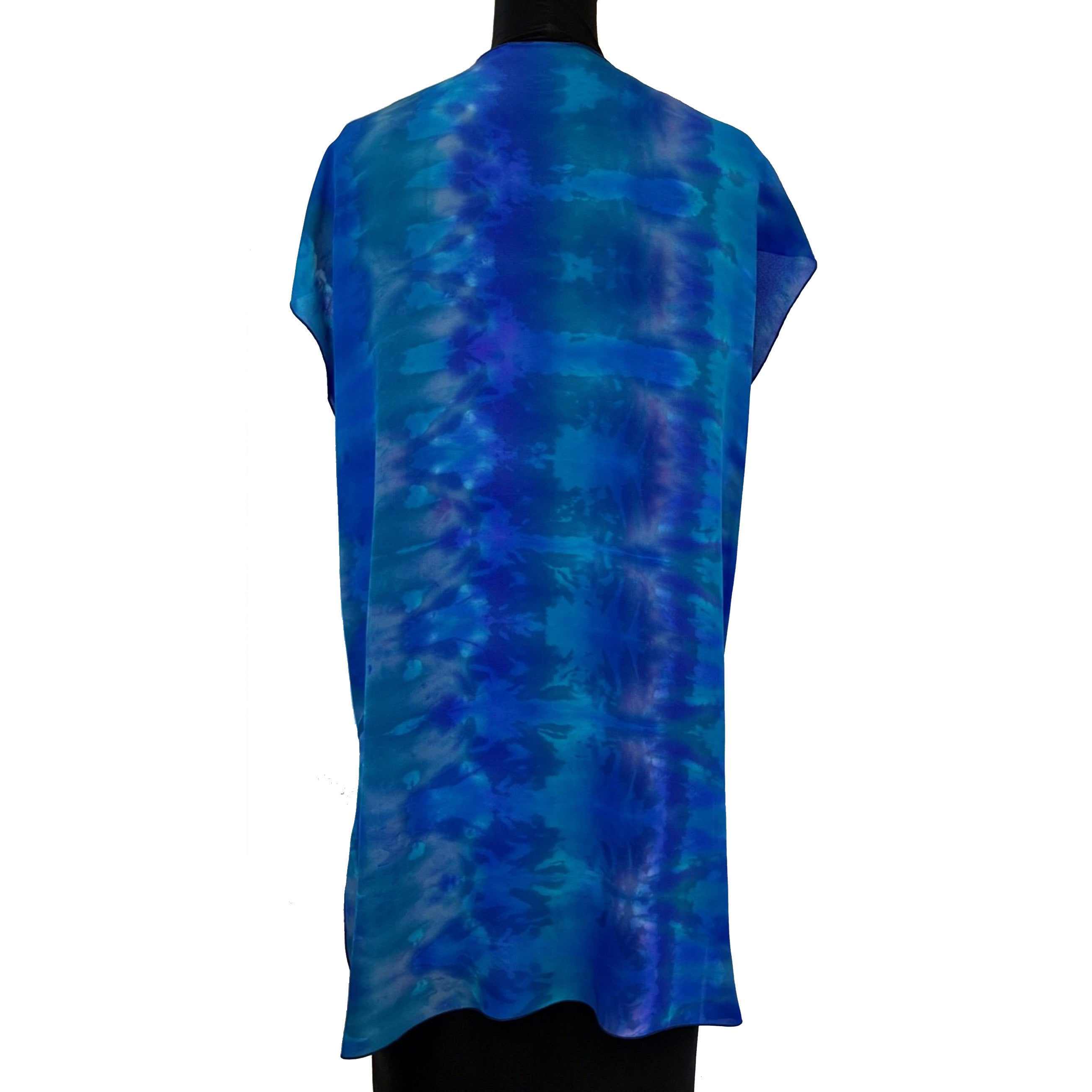 Doshi Vest, Shibori-Dyed Floating, Ocean, S/M