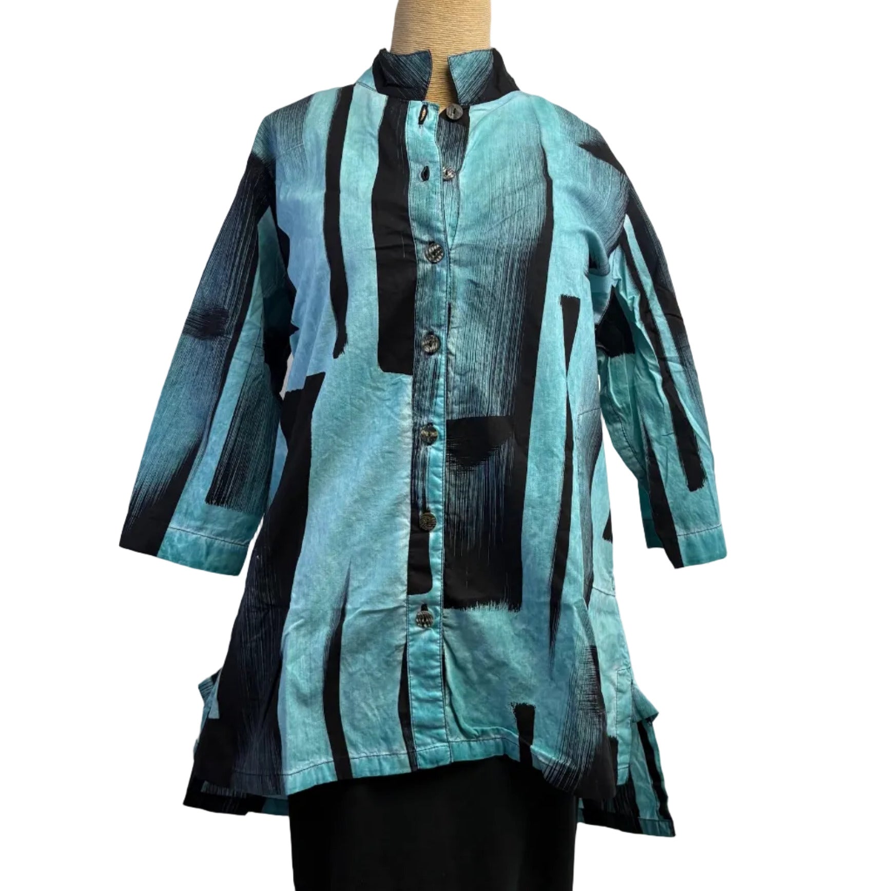 Adverb Shirt, Therefore, Aqua/Black L