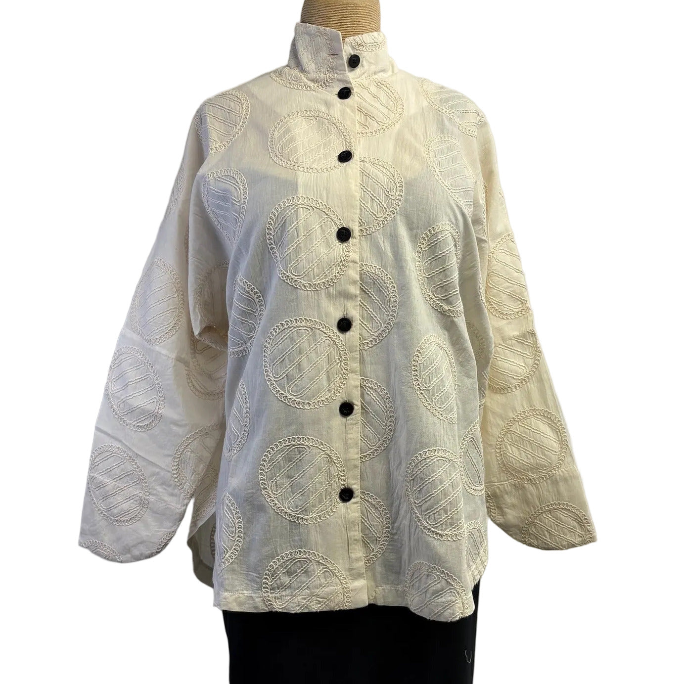 M Square Shirt, Circular, Ivory S, M & L
