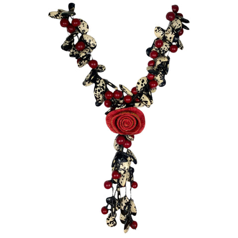 Lula Castillo Necklace, Lima, Red Rose