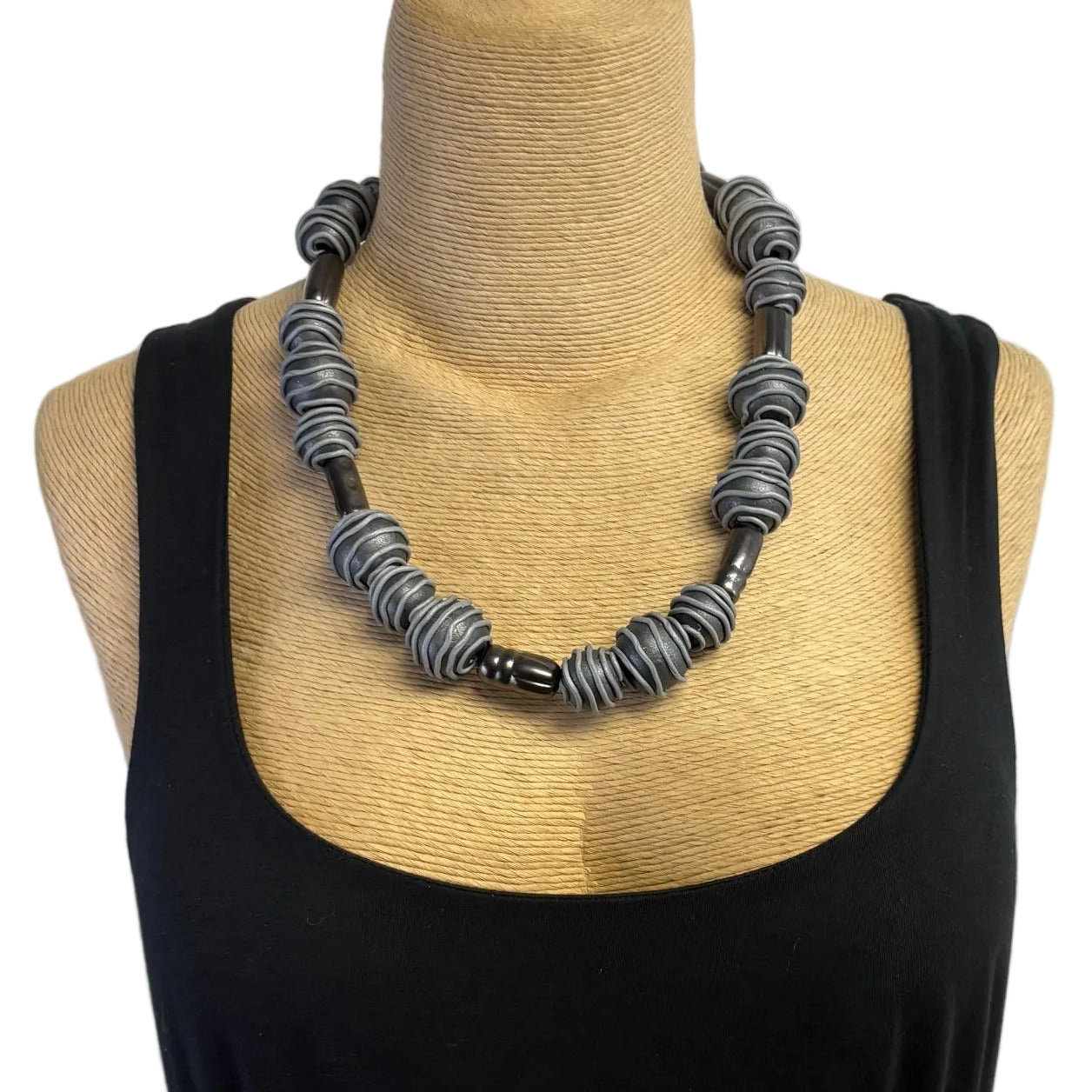 Dawn Siebel Necklace, All Wrapped Up, Charcoal/Silver