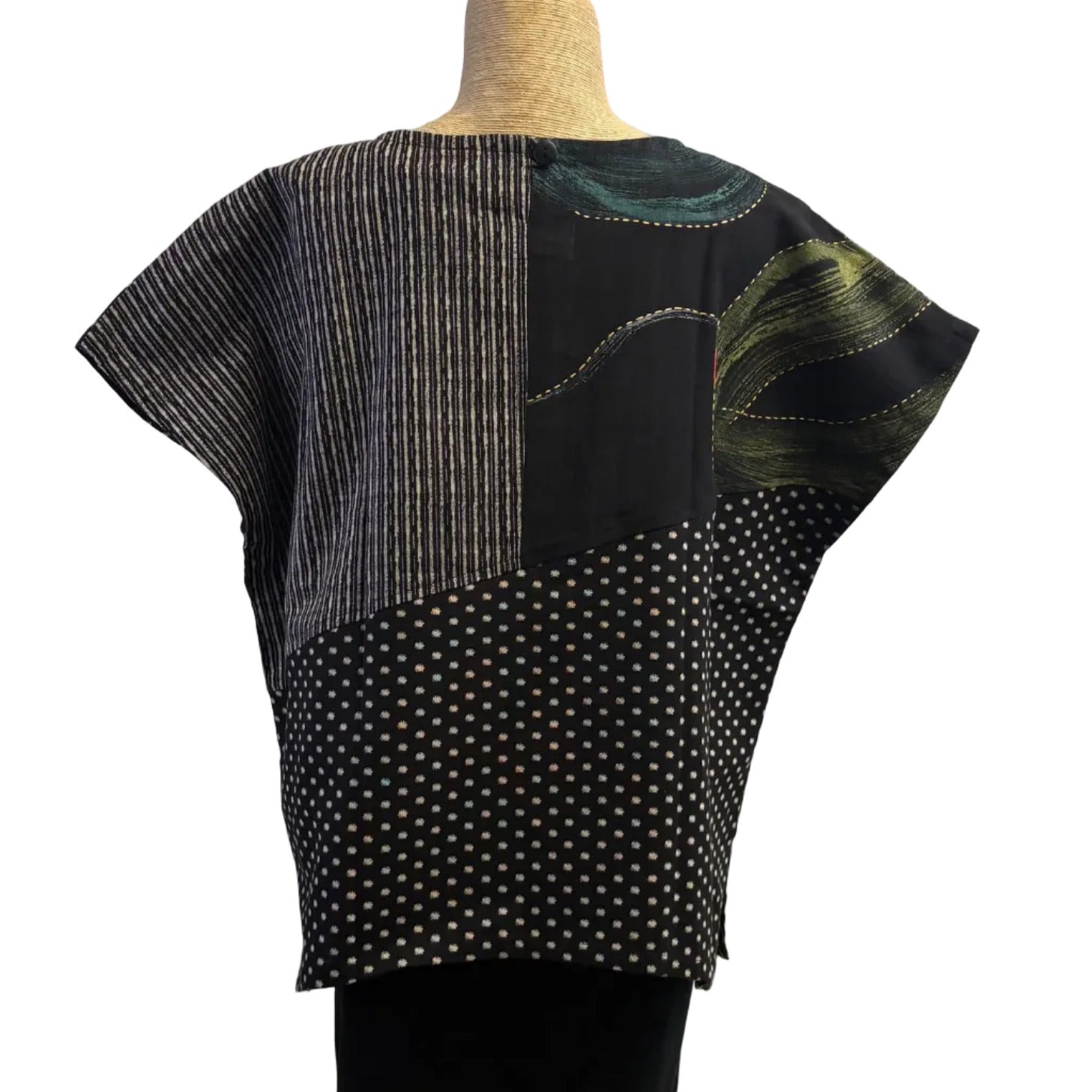 Yaza Topper, Kasur Patchwork, Black L/XL