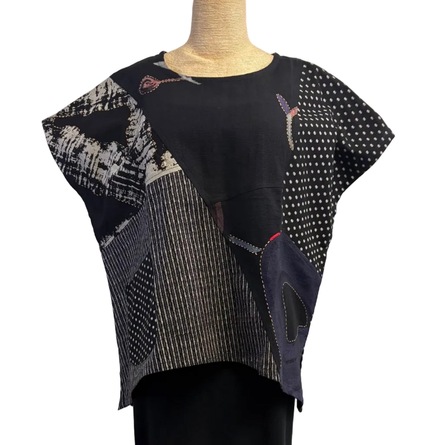Yaza Topper, Kasur Patchwork, Black L/XL