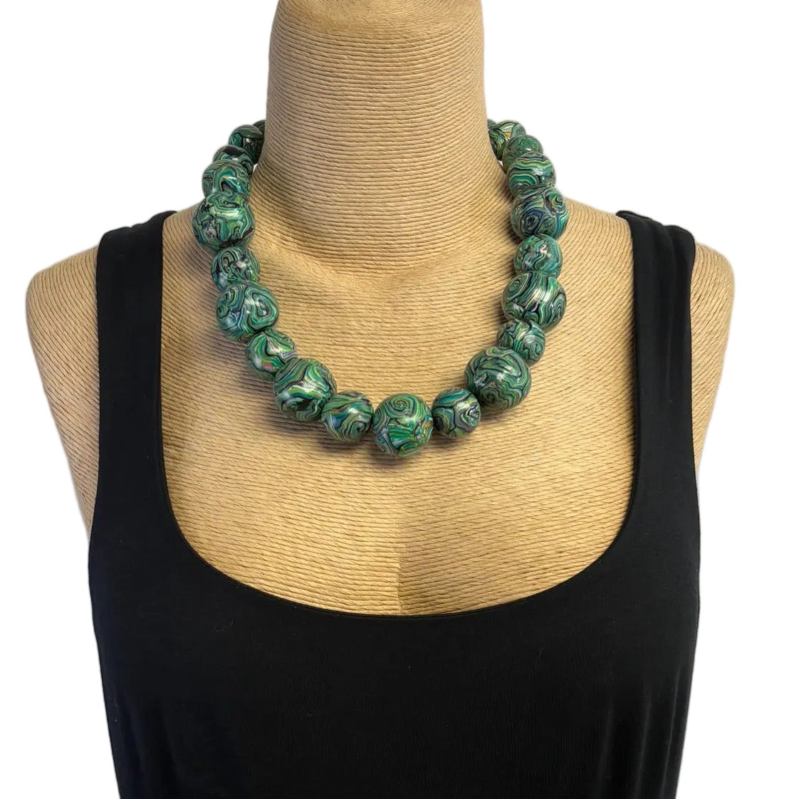 Dawn Siebel Necklace, Green Paisley, Green/Multi-Color