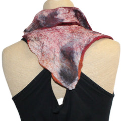 Beth Marx Collar Scarf, Red With Felted Brooch