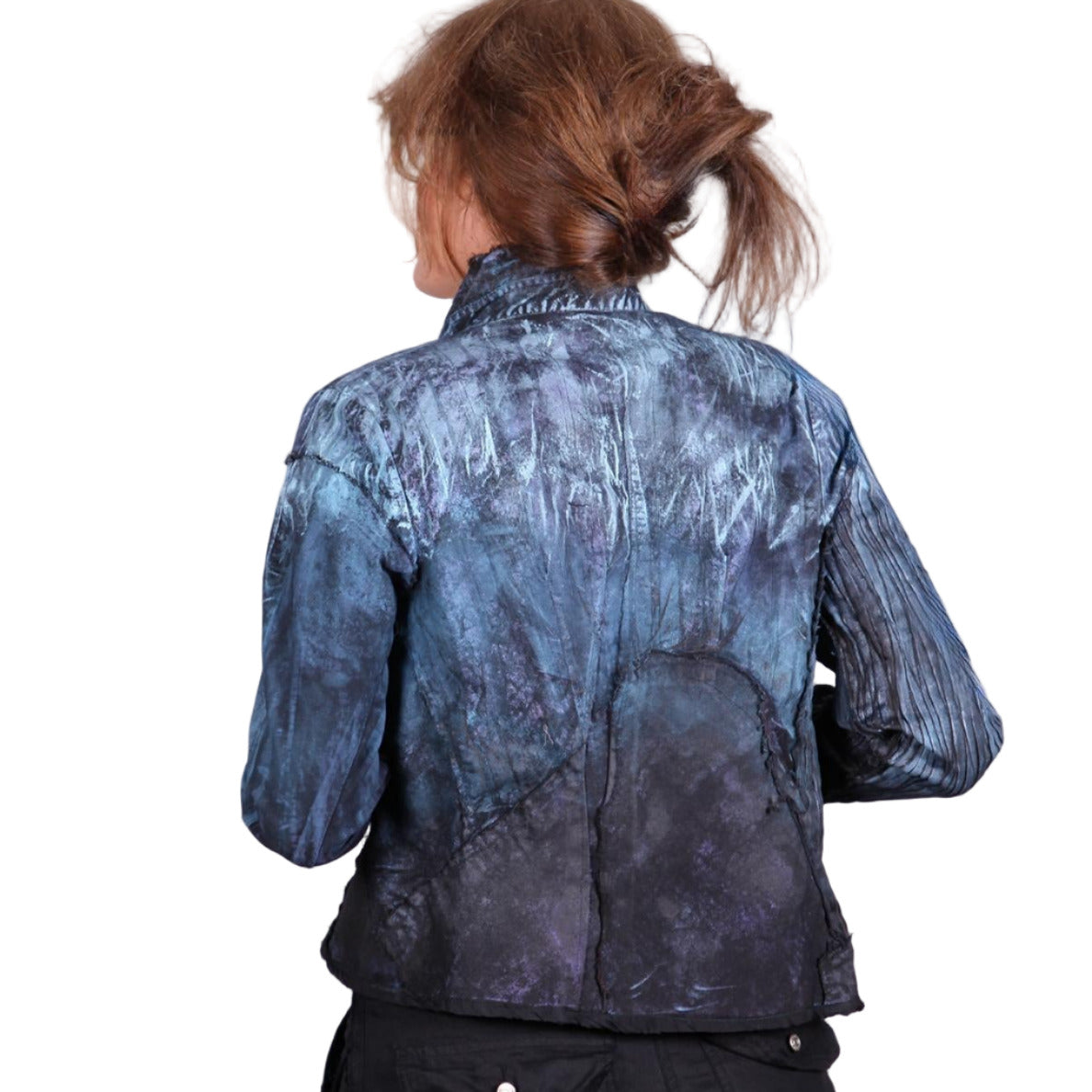 Tatiana Palnitska Jacket, A Case of Stretchy Blues, Black/Blue/Aqua, XS