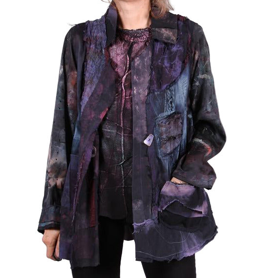 Tatiana Palnitska Jacket, Blue And Purple Rainbow, Black/Blue/Purple, M
