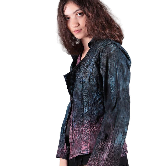 Tatiana Palnitska Jacket, Structured Elegance, Blue/Purple/Pink/Teal/Silver/Black, XXS