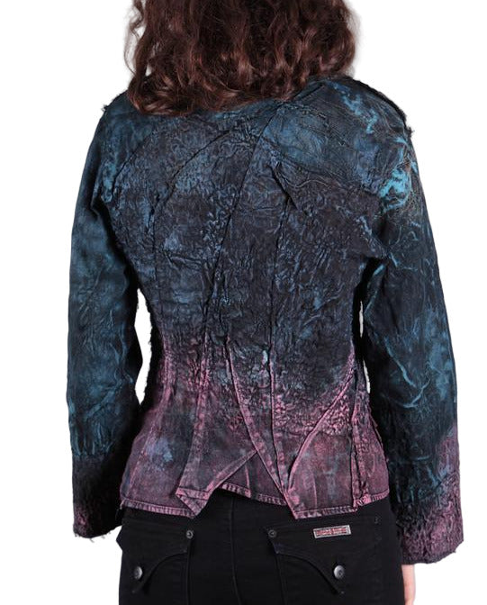 Tatiana Palnitska Jacket, Structured Elegance, Blue/Purple/Pink/Teal/Silver/Black, XXS