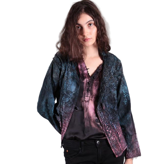 Tatiana Palnitska Jacket, Structured Elegance, Blue/Purple/Pink/Teal/Silver/Black, XXS