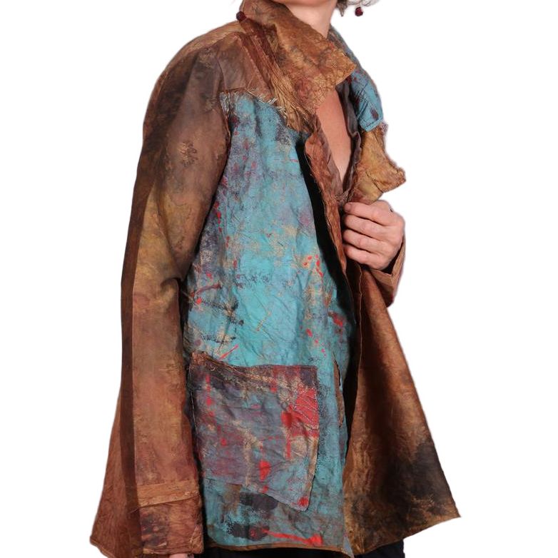 Tatiana Palnitska Jacket, Very Unordinary, Rust/Turquoise/Red, S/M