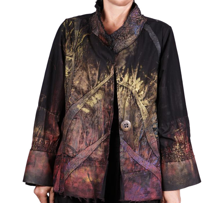 Tatiana Palnitska Jacket, Sunset Against The Tall Grass, Gold/Red/Lavender/Blue/Green, S/M