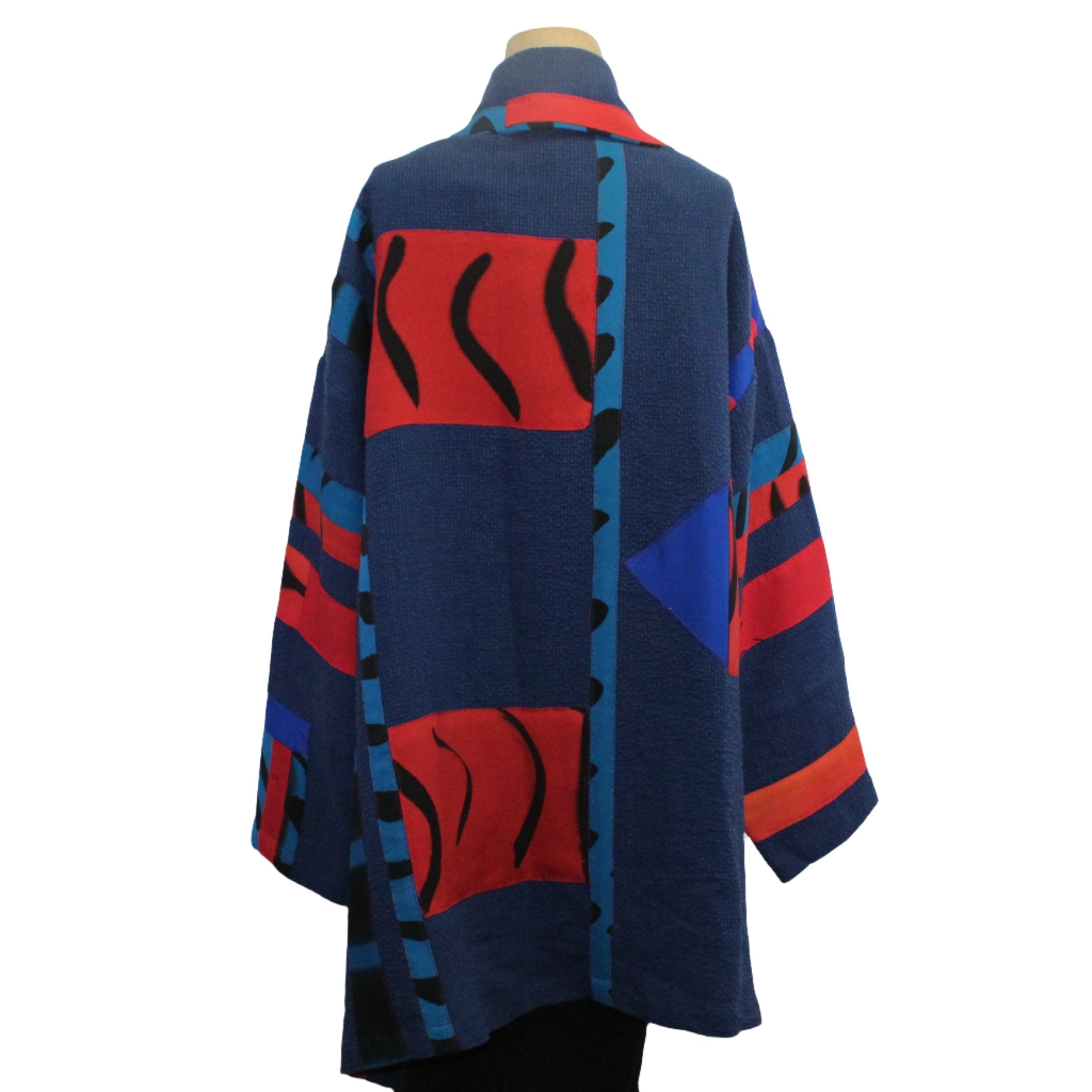 Catherine Bacon Coat, Mosaic Kyoto, Indigo/Blue/Red XL/XXL