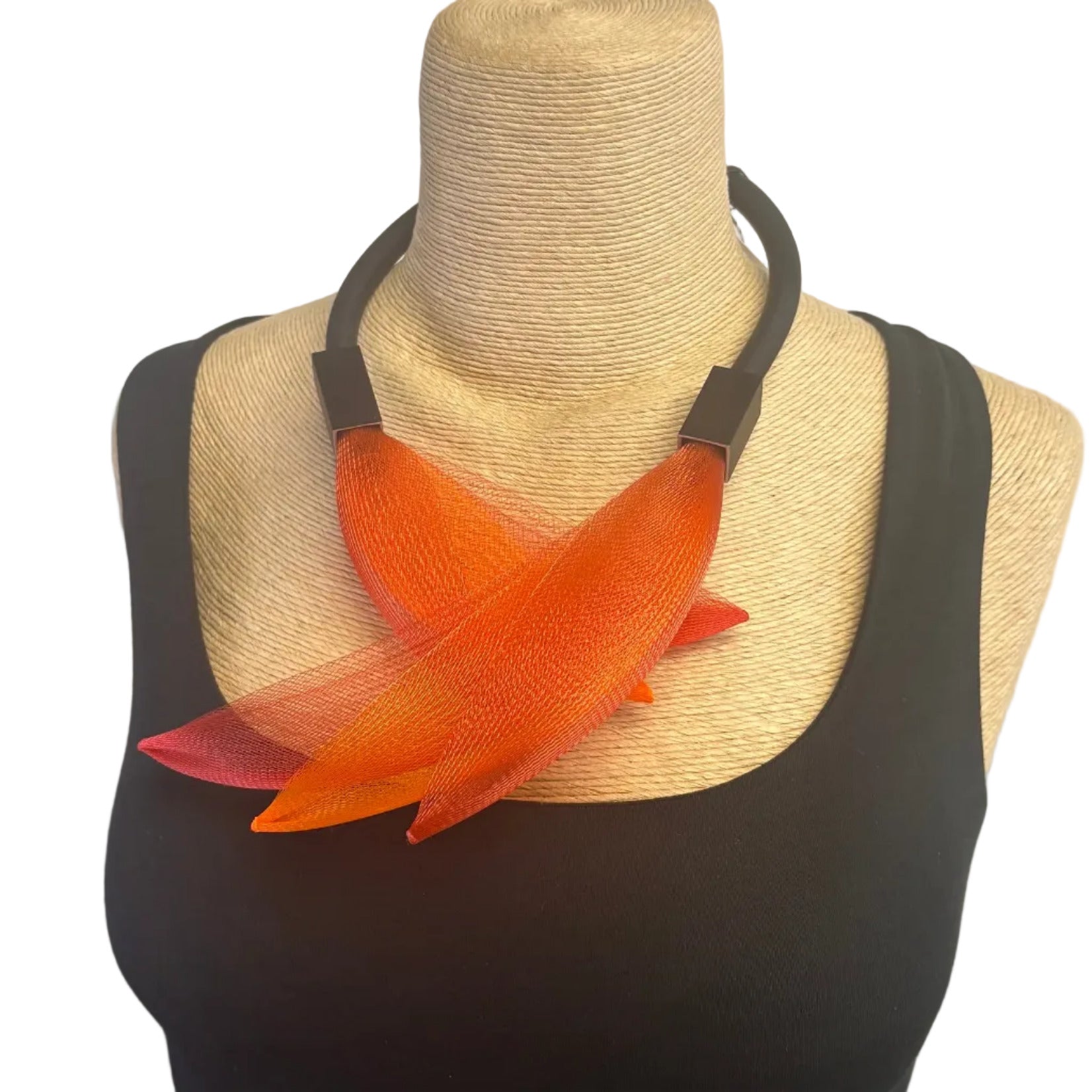 Christina Brampti Necklace, Mesh, Orange/Red