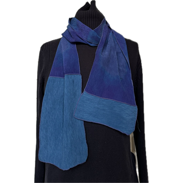 Judith Bird Scarf, Stretchy Silks, Ocean