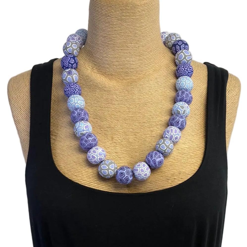 Dawn Siebel Necklace, Candy Drops, Purple/Grey/Powder Blue