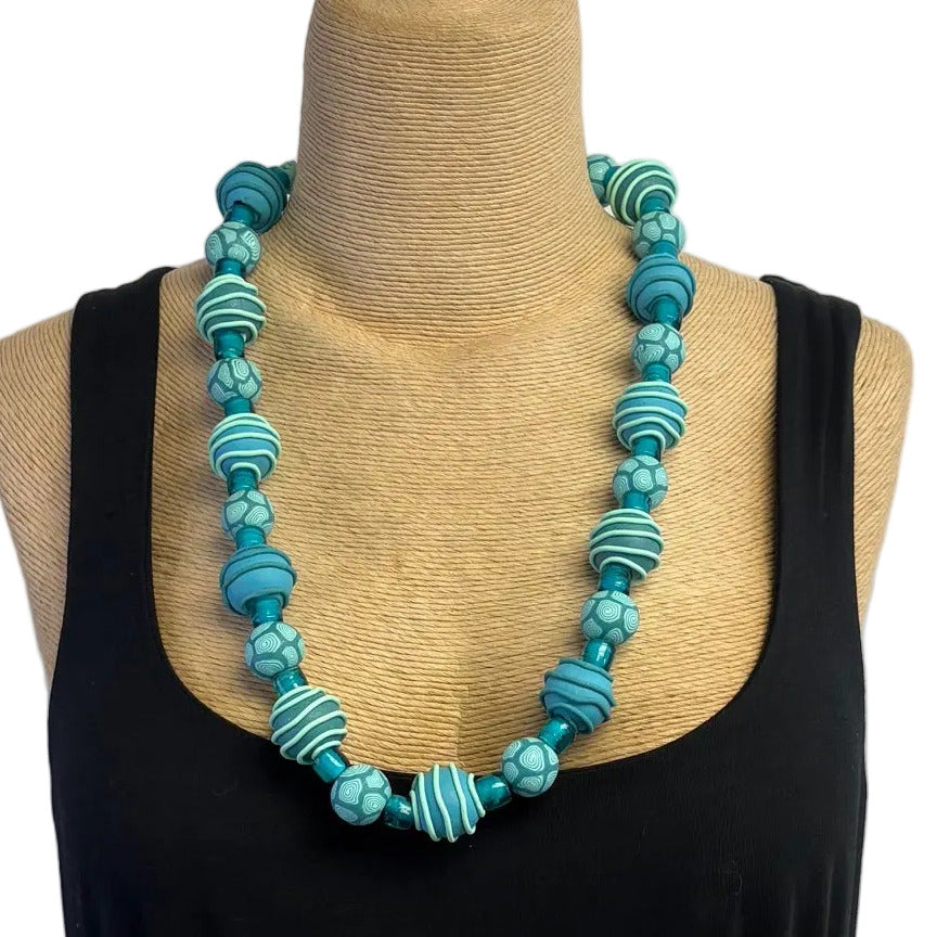 Dawn Siebel Necklace, Caribbean, Teal/Pale Sea Green