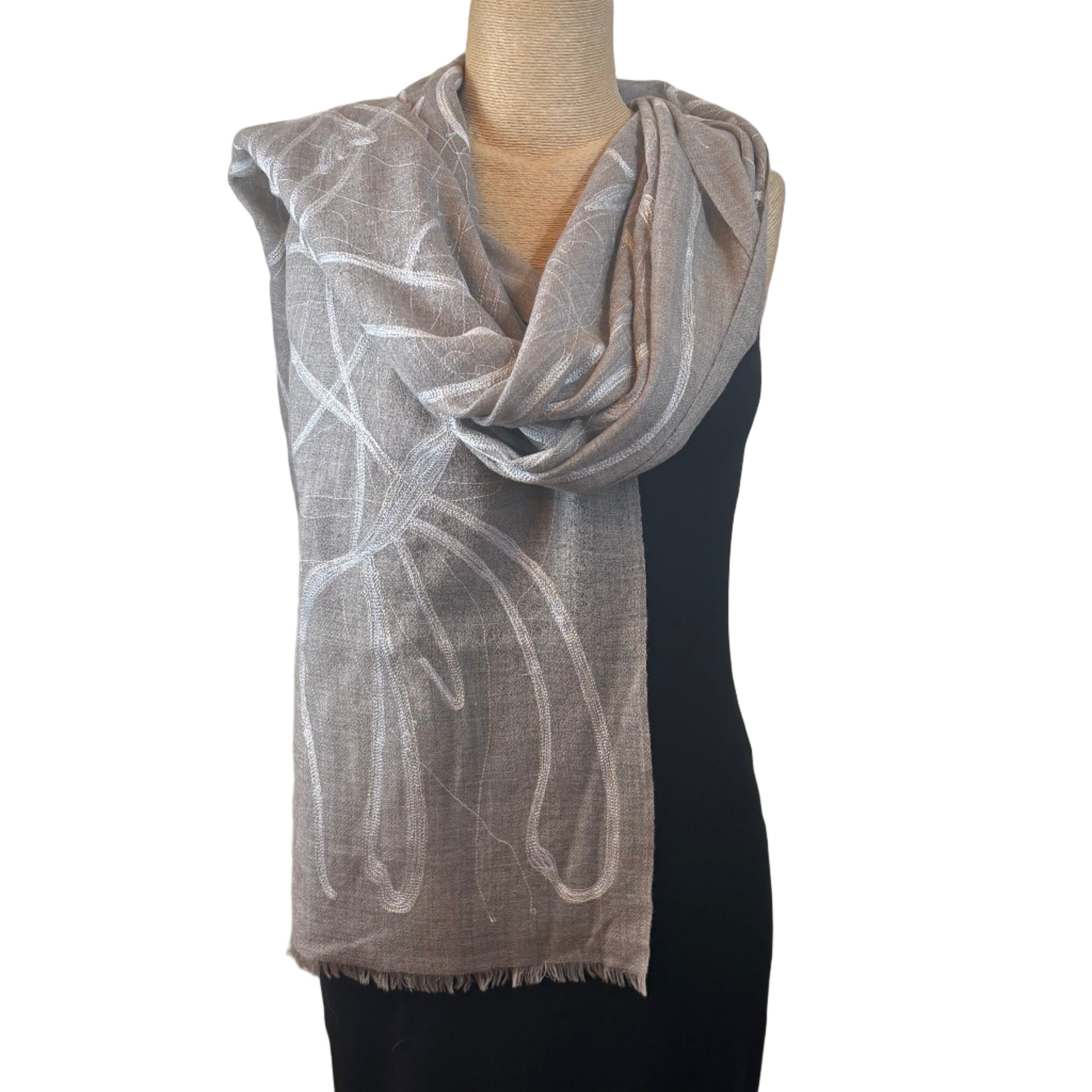 Denovembre Scarf, Splash, Grayl/White
