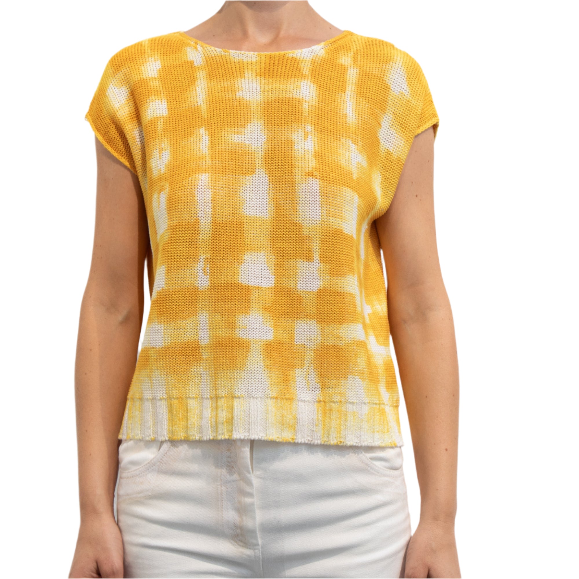 Pier Antonio Gaspari Sweater, Yellow/White M