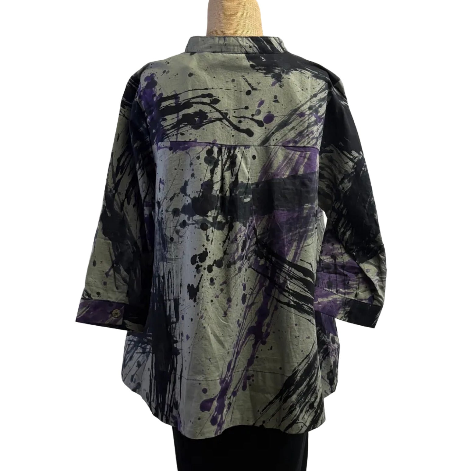 Adverb Shirt, After, String, Sage/Purple/Black S, M & L