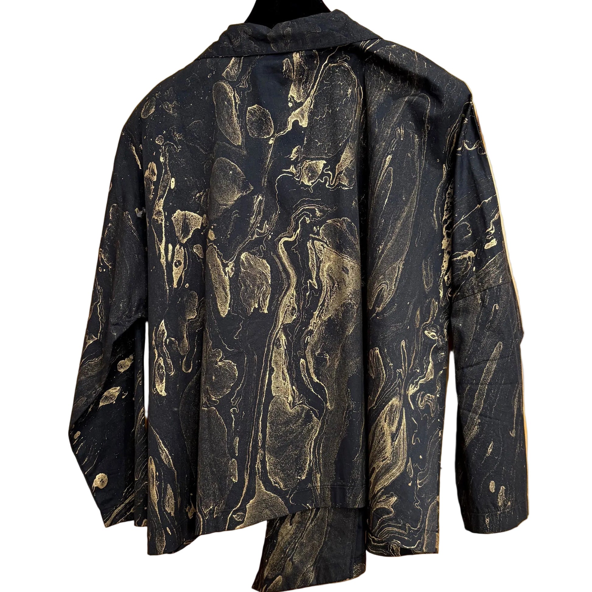 M Square Shirt, Point, Mingle, Black/Gold L