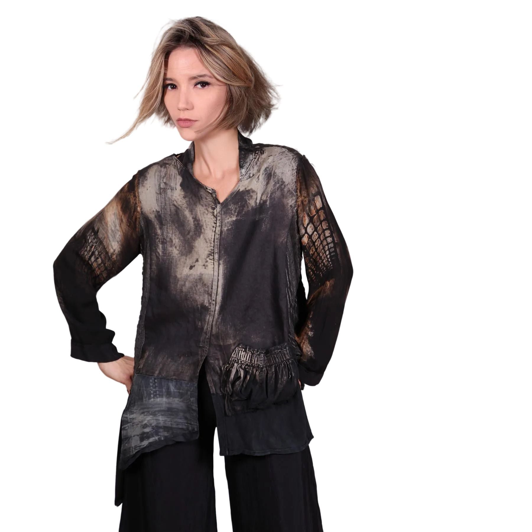 Tatiana Palnitska Art Blouse, Keep Going Never Stop S/M