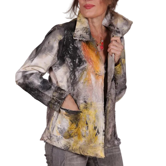 Tatiana Palnitska Jacket, Sub-surface Exposure, White/Charcoal/Yellow/Orange, XS/S
