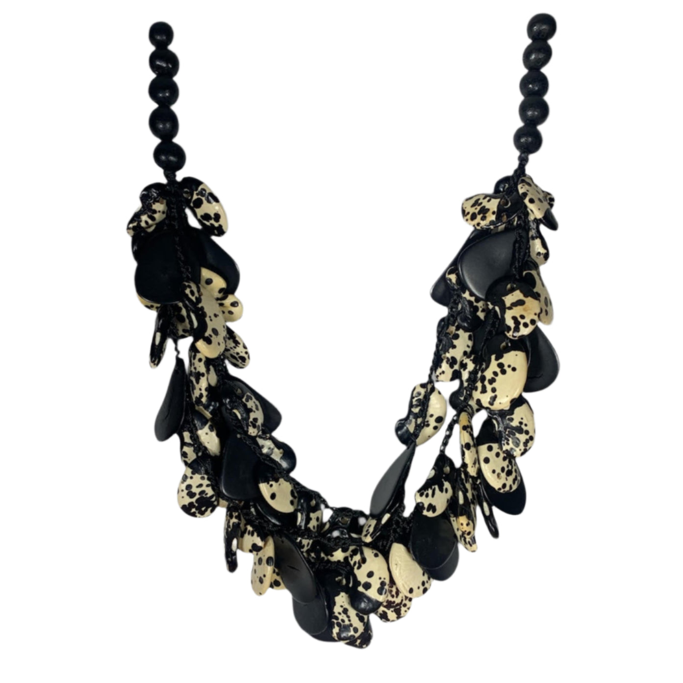 Lula Castillo Necklace, Lima Negro, Black/Ivory