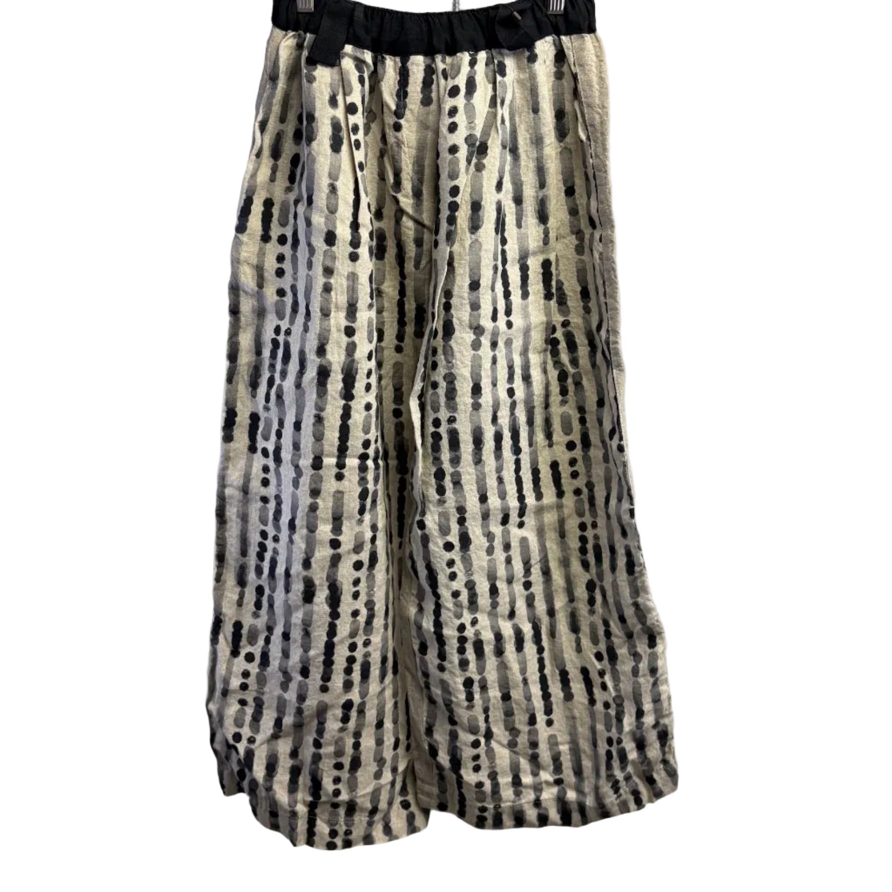 Mara Gibbucci Pants, Ecru/Black Stripes On Front XS & S