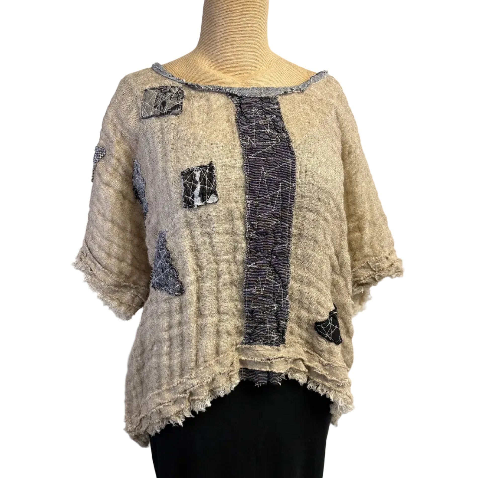 Mara Gibbucci Pullover, Ecru/Black S/M, M/L. & L/XL