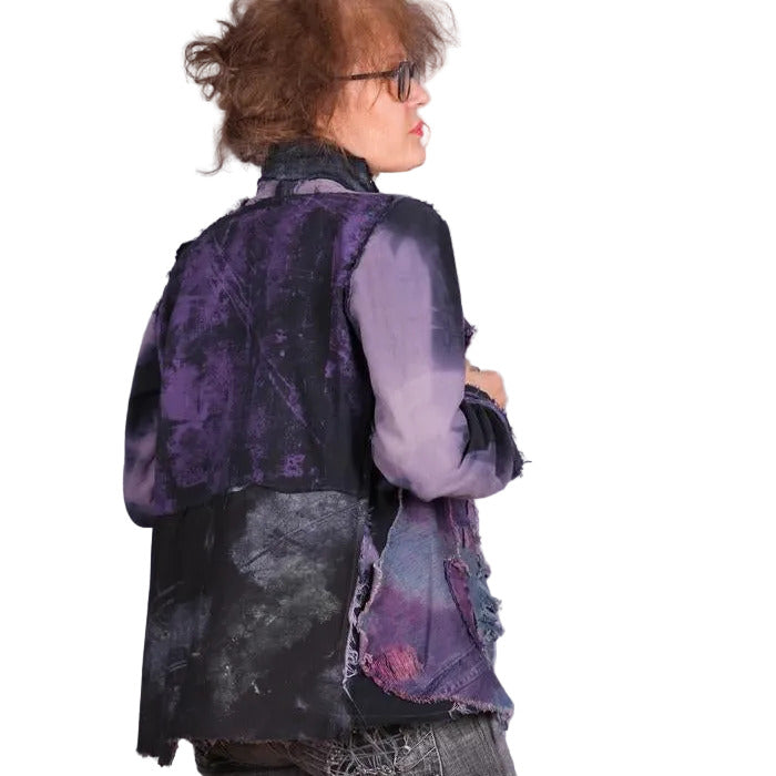 Tatiana Palnitska Jacket, Through Purple Islands, Purple/Black/Denim Blue, XS/S