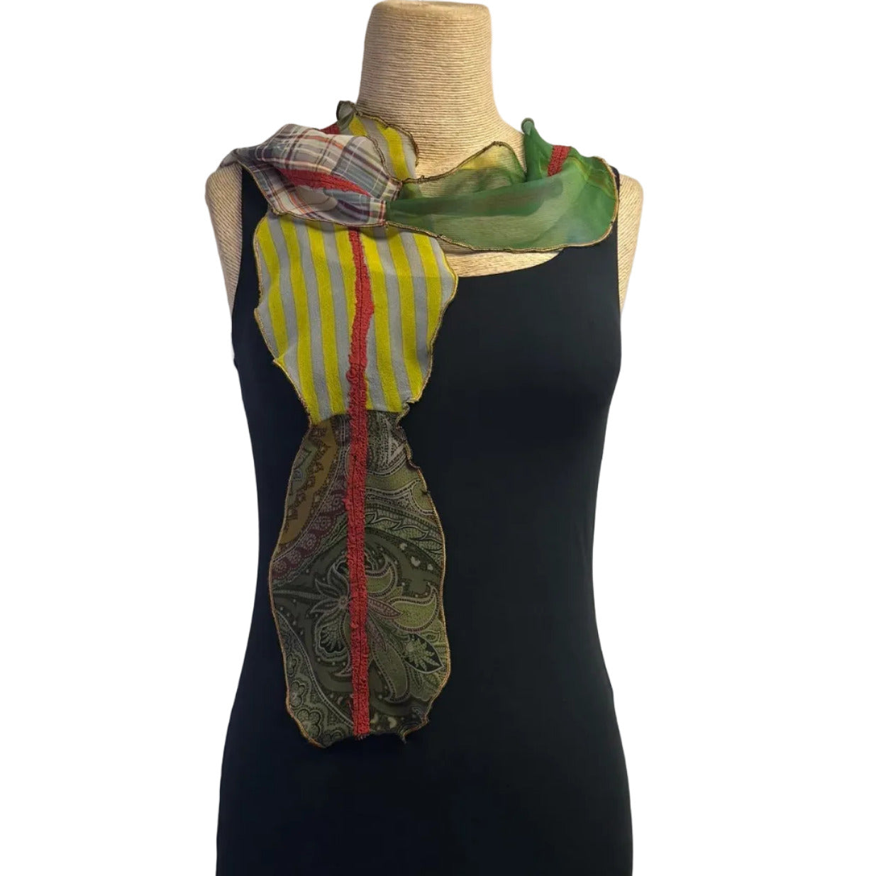 Deborah Cross Scarf, Red/Green