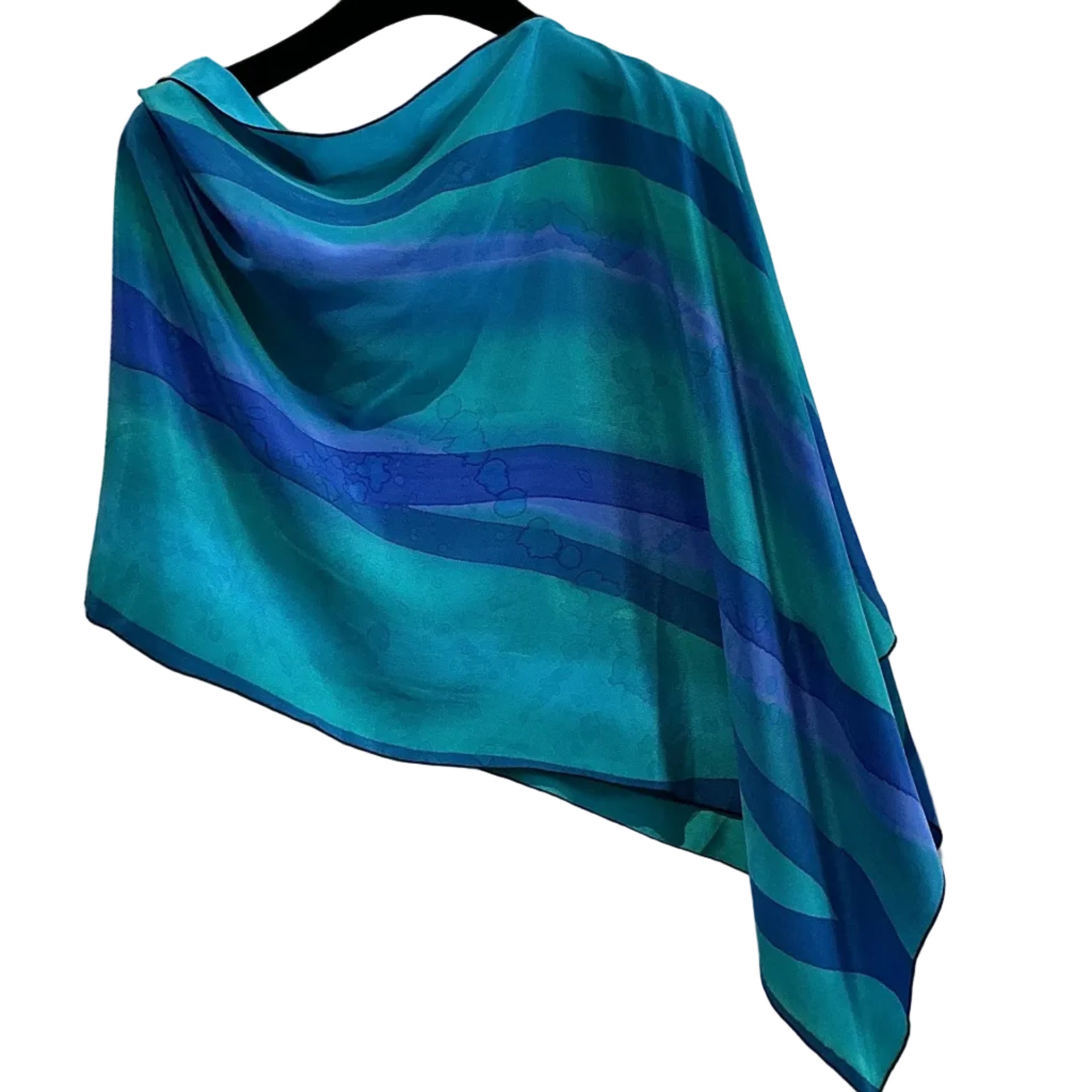Kay Chapman Poncho, Turquoise, Lavendar Branch