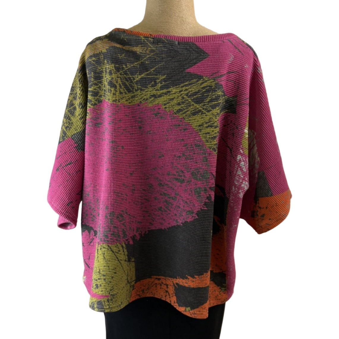 Andrea Geer Crop Top, Boxy, Pink/Orange/Green/Charcoal, M