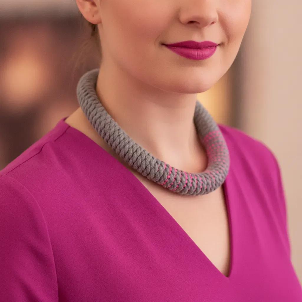Christina Brampti Necklace, Pink/Grey