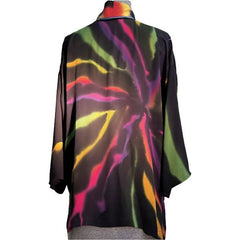 Catherine Bacon Kimono, Northern Lights, Painted, Black/Multi-Color, M-L