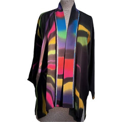 Catherine Bacon Kimono, Northern Lights, Painted, Black/Multi-Color, M-L