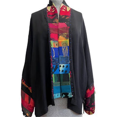 Catherine Bacon Kimono, Hand-Painted Collage, Fits S-L
