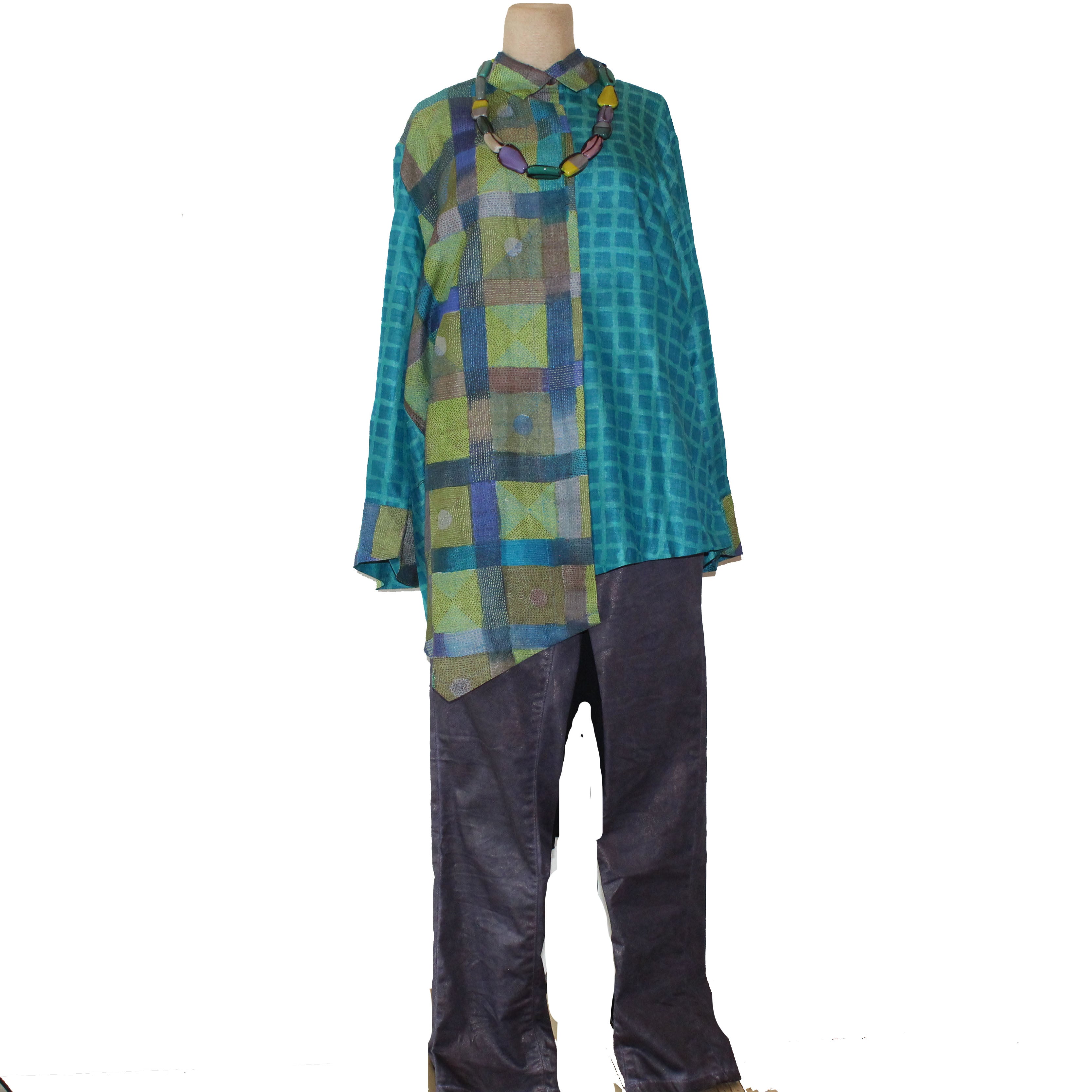Alembika Pant, Paisley Iconic Stretch, Eggplant L & XXL
