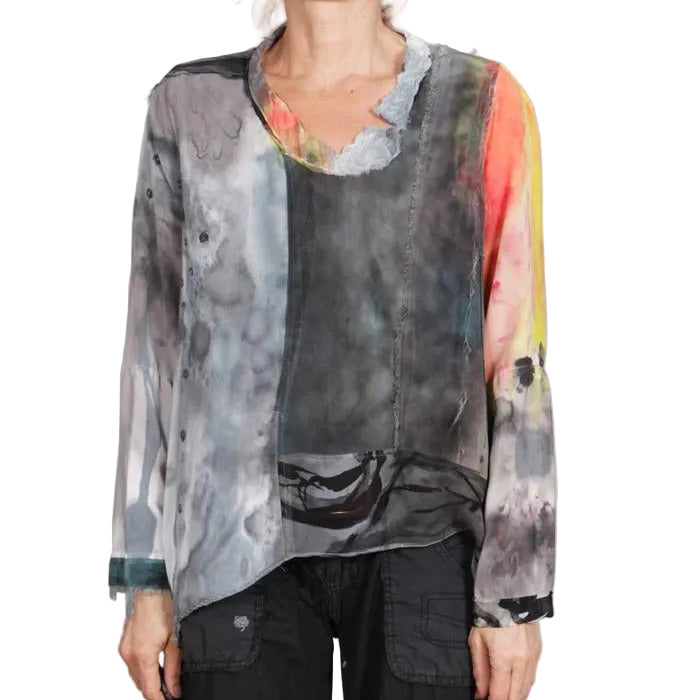 Tatiana Palnitska Blouse, Always In A Playful Mood XS