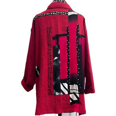Catherine Bacon Jacket, Kyoko, Mosaic, Red/Black/White, Fits M-XL