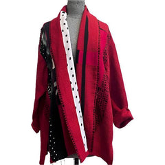 Catherine Bacon Jacket, Kyoko, Mosaic, Red/Black/White, Fits M-XL
