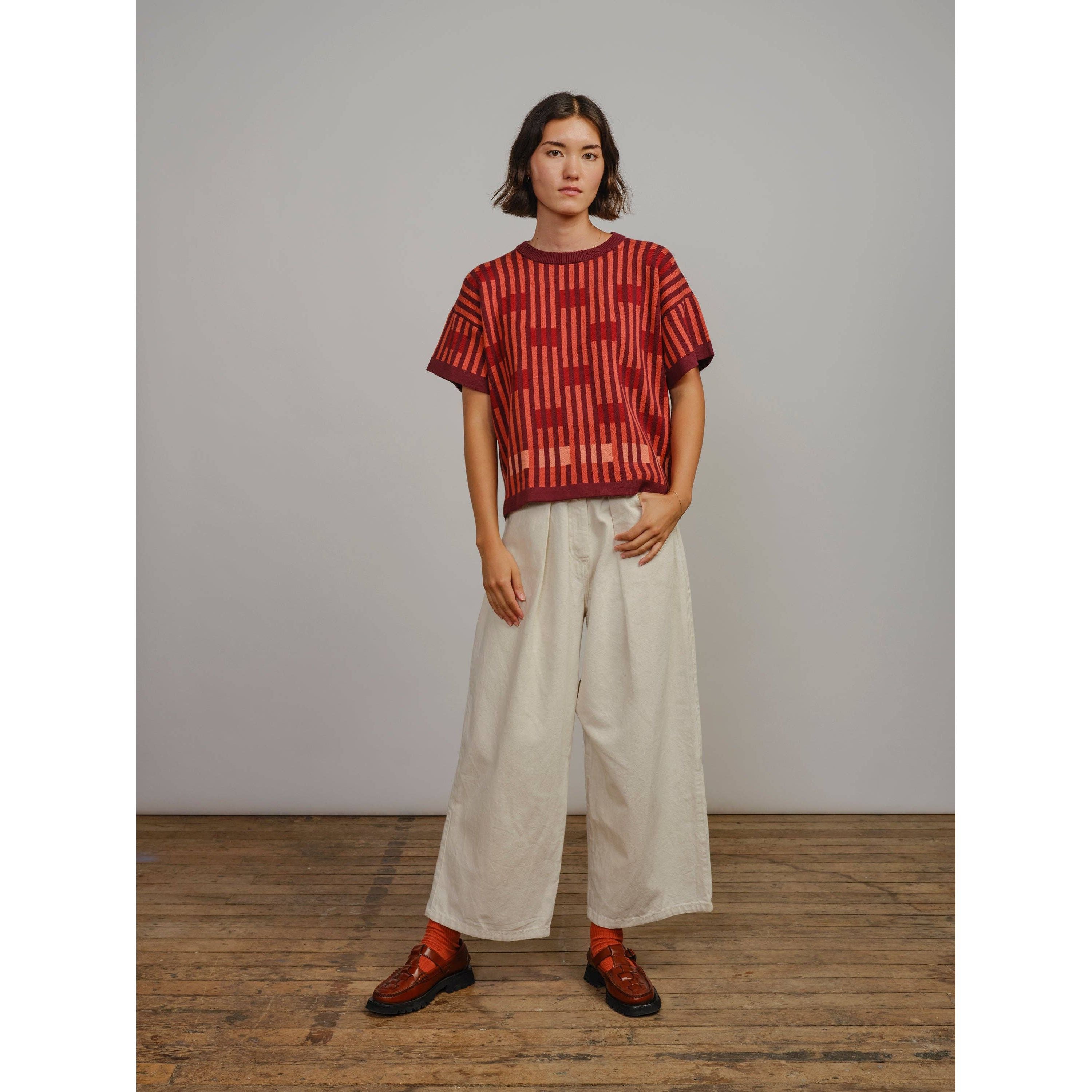 The Endery Tee, Bauhaus, Solstice, Red/Orange/Burgundy/Pink