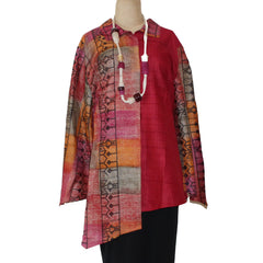 Darshan Shah Shirt, Long, Raspberry/Merigold/Sage, L