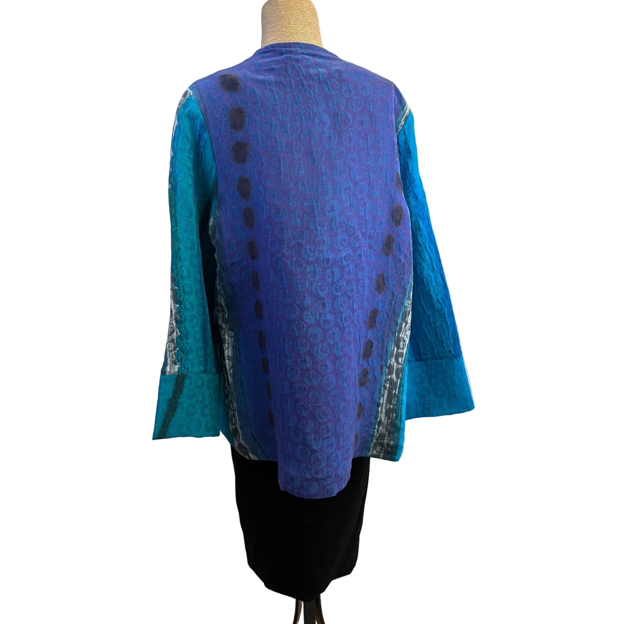 Kay Chapman Jacket, Asymmetrical, Turq/Navy/Arial, S