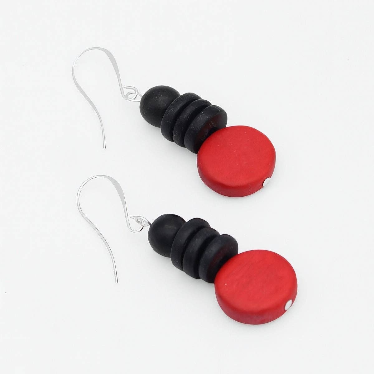 Sylca Designs Earrings, Dusk, Red/Black