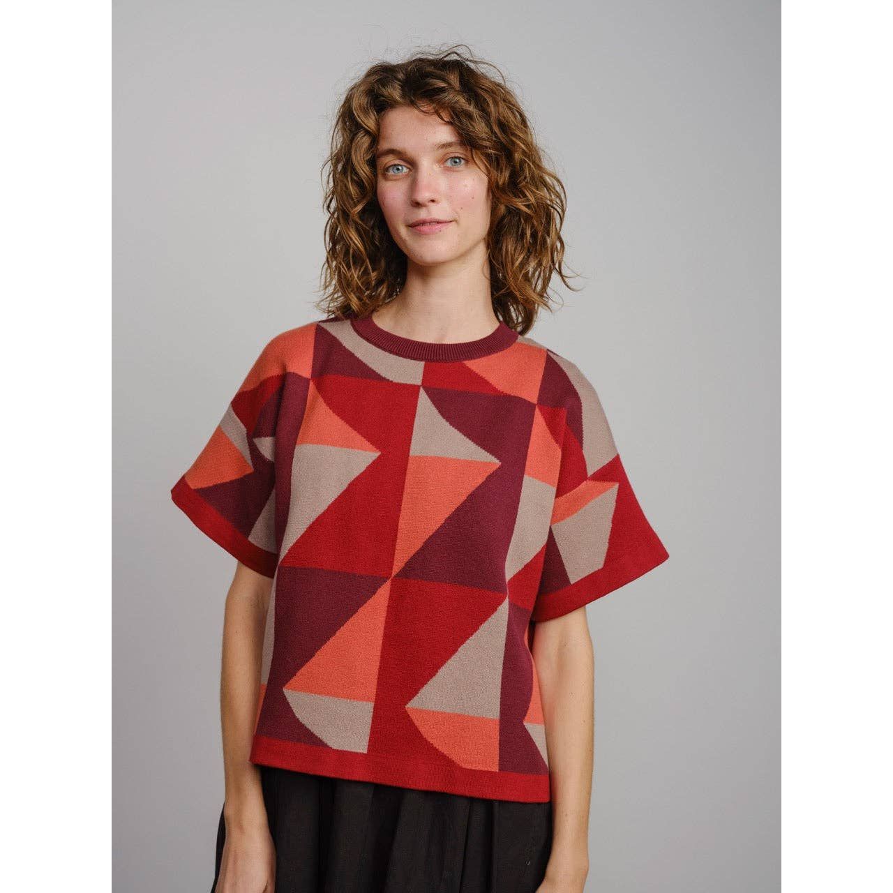 The Endery Tee, Calder, Redwood, Red/Orange/Burgundy/Grey