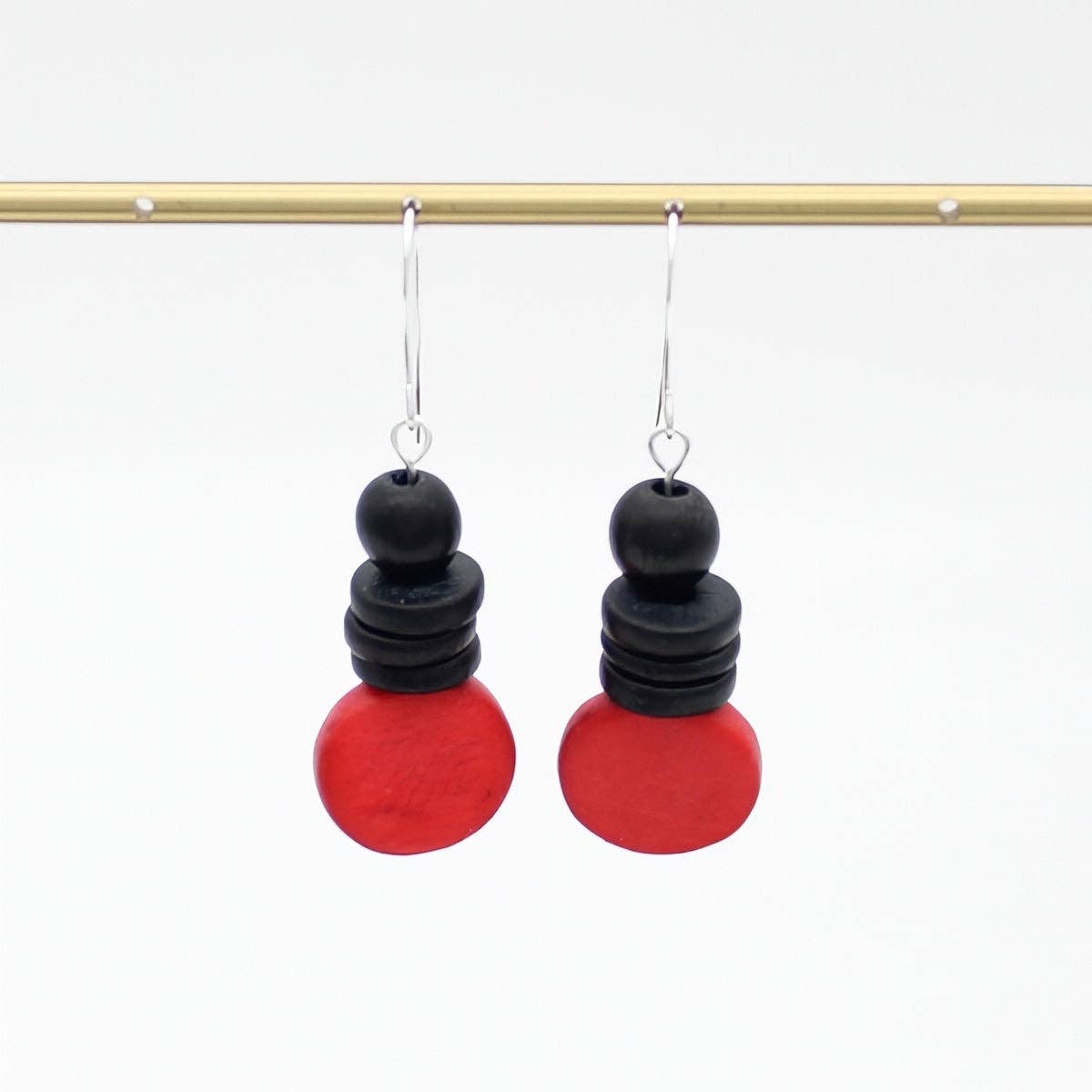 Sylca Designs Earrings, Dusk, Red/Black